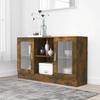 815627 vidaXL Display Cabinet Smoked Oak 120x30.5x70 Cm Engineered Wood