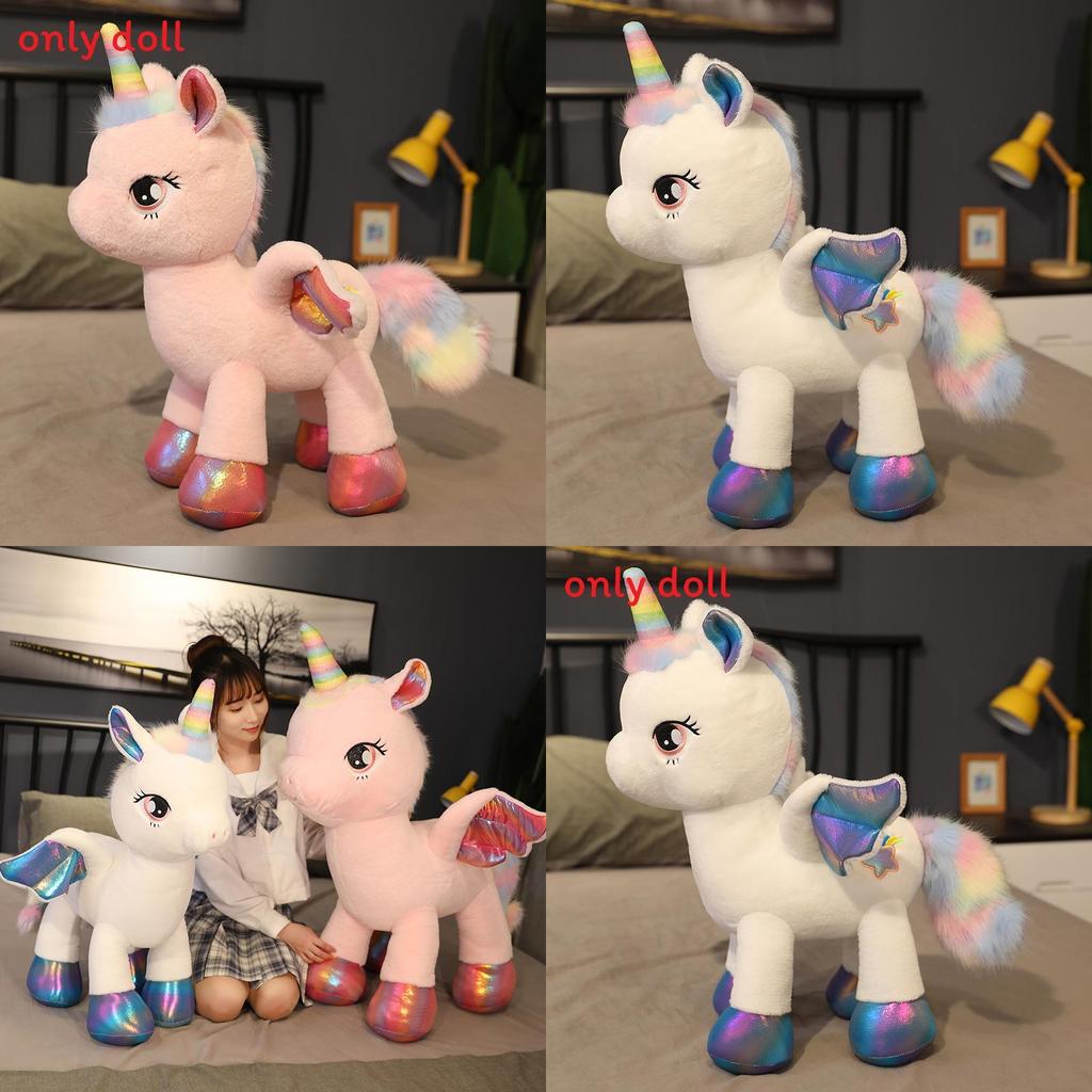 Rainbow Pegasus Unicorn Plush Toy With Pillow For Girls Kids Room Decor