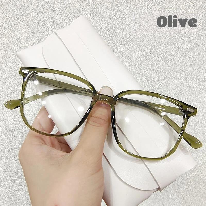 Ultraleichte Blaulichtfilternde Klare Brille Damen Myopiebrille Mädchen Übergroße Quadratische Kurzsichtbrille 0 Bis -400