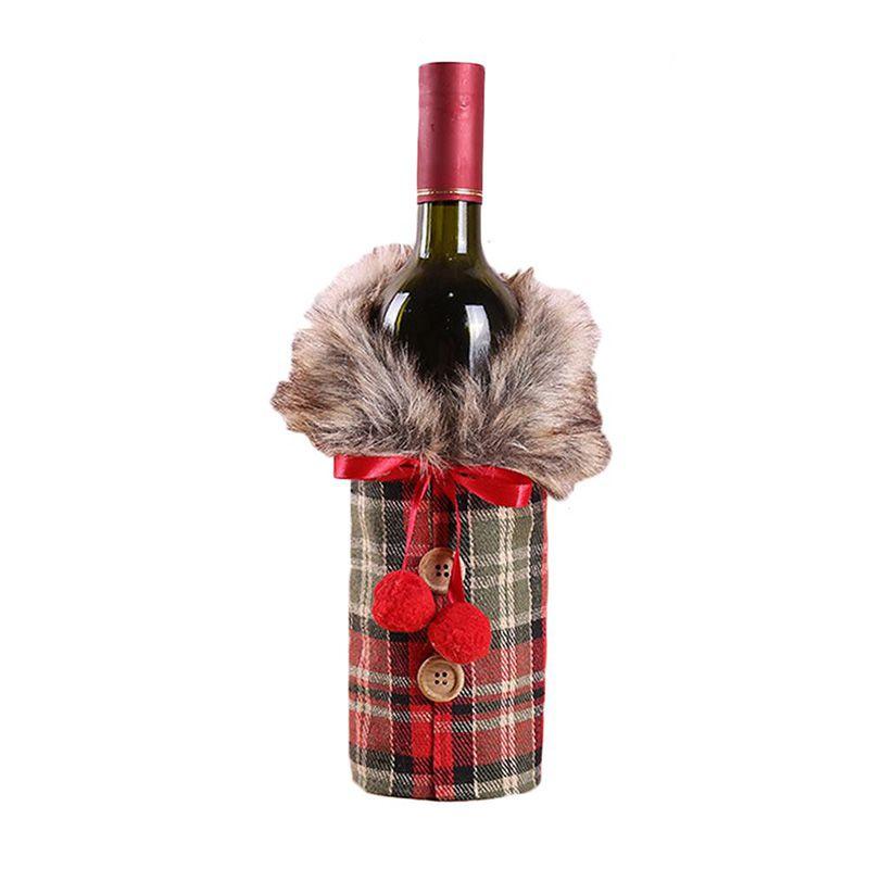 Luxurious Santa Claus Wine Bottle Cover Gift Bag For Festive Christmas Table Decor