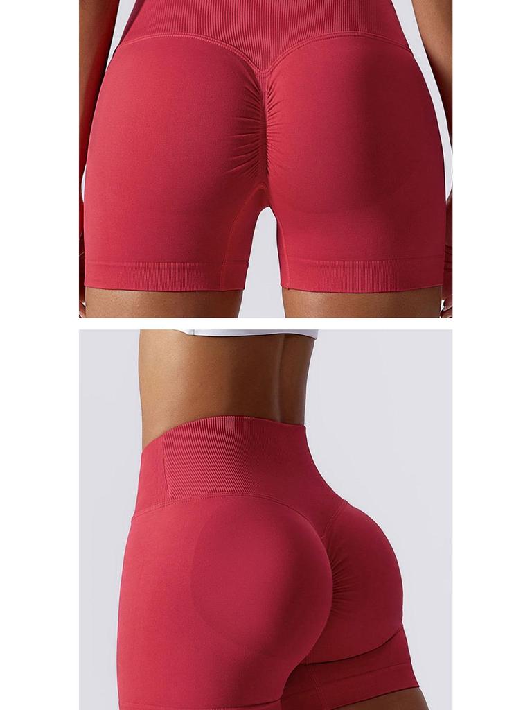 Women's High Waist Seamless Yoga and Running Shorts with Peach Lift