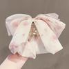 Elegant Pink Chiffon Butterfly Knot Ponytail Clip High-End Feeling Flowing Tassel Hair Clip Hair Accessories For Women Girls