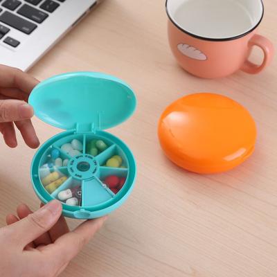 Pillen-Organizer mit 8 Fächern, gut versiegelt, feuchtigkeitsbeständige Schnalle, verhindert das Vergessen, drehbare runde Tablettenbox mit hoher Kapazität, Haushaltsbedarf