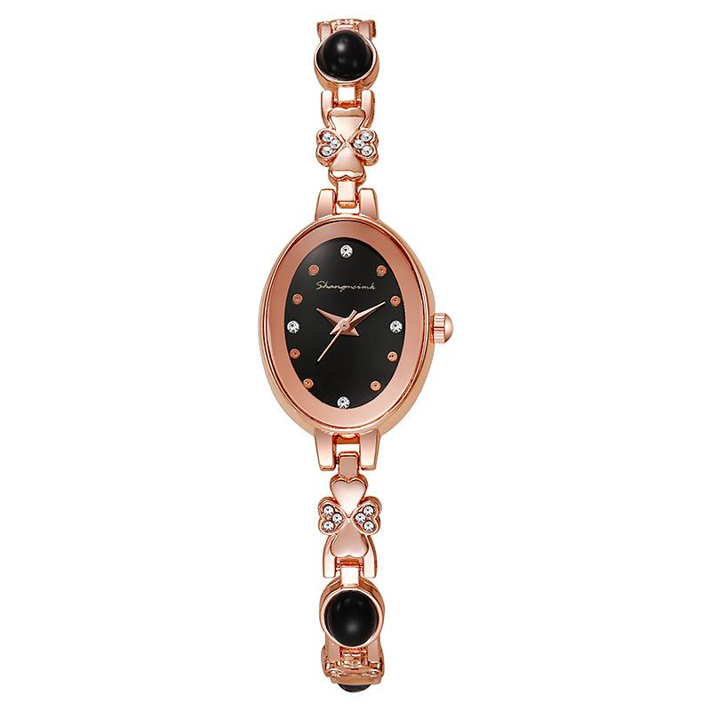 Orologio da donna con catena e bracciale al quarzo con strass intarsiati Orologio da polso Orologio da donna Orologi