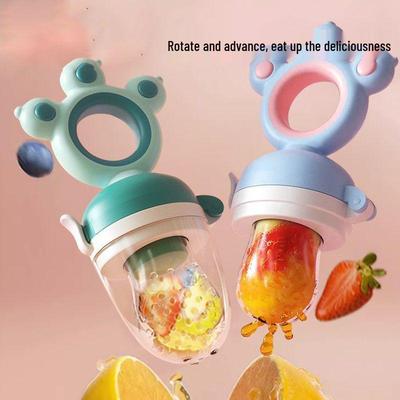 Silikon Baby Beißring Schnuller mit Netzbeutel für Obst & Gemüse