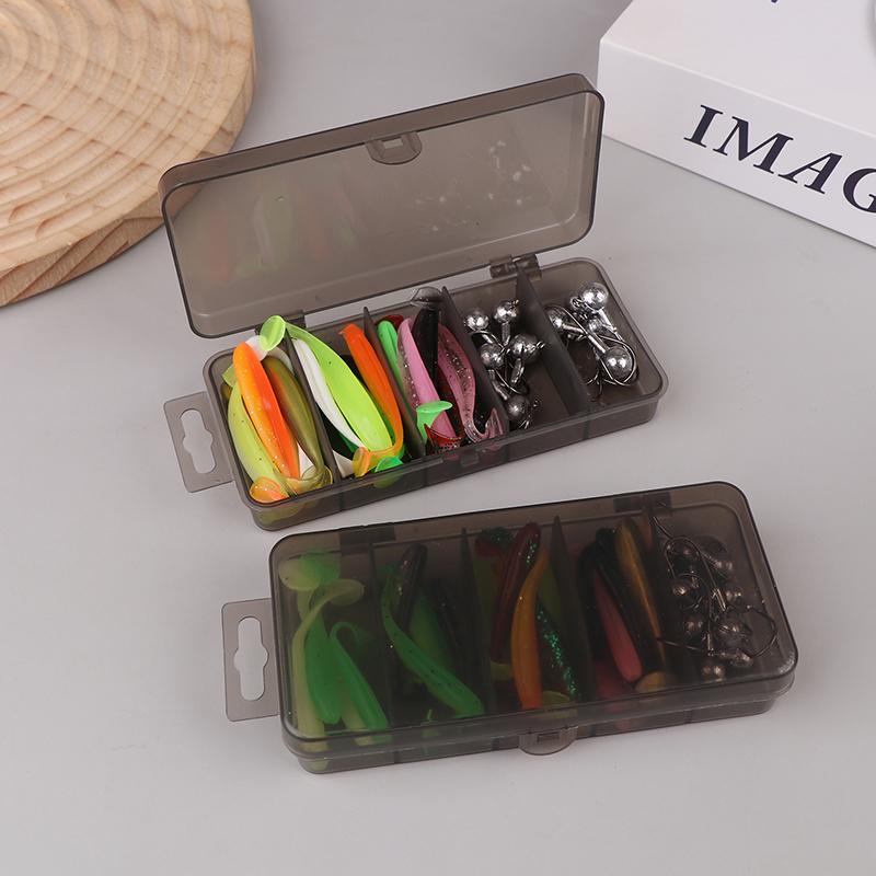 30-Piece Soft Fishing Lure Set With T-Tail - Durable Plastic Baits For Bass, Trout & More - Includes Minnow Swimbaits, Jig Hooks