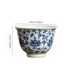 1 Pc Chinese Blue Ceramic Tea Cup Handmade Porcelain Tea Bowl Household Tea Set Personal Teacup Meditation Cup 50ml