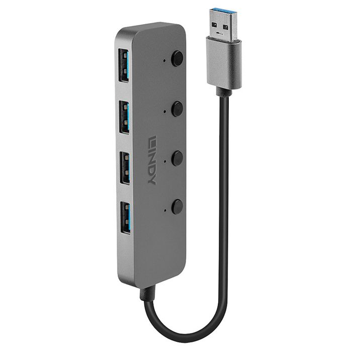 LINDY Hub USB 3.0 4 Ports Argent