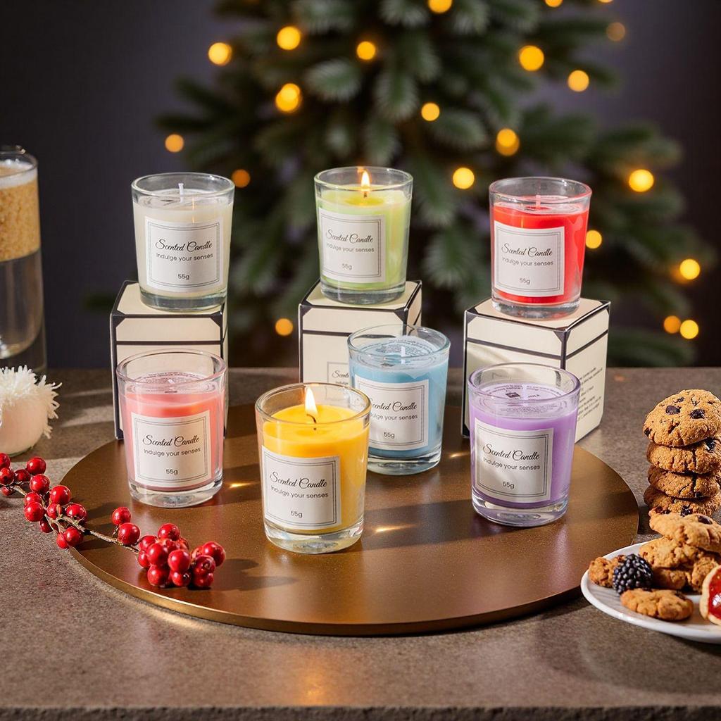 Cross-Border Aroma Candle: Long-lasting Soy Wax In Glass Cup for Home and Hotel Use