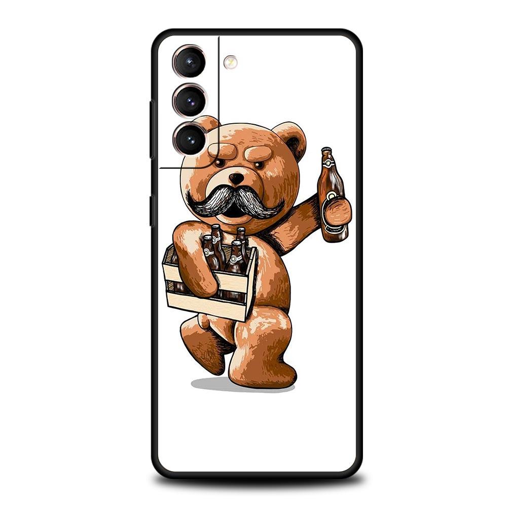 

Phone Case Cover for Samsung Galaxy S26 S25 S24 S23 S22 S20 S21 FE Ultra Plus S25 Edge 5G Soft TPU Capas Funny Tedy Bear Fundas Samsung S24 Plus