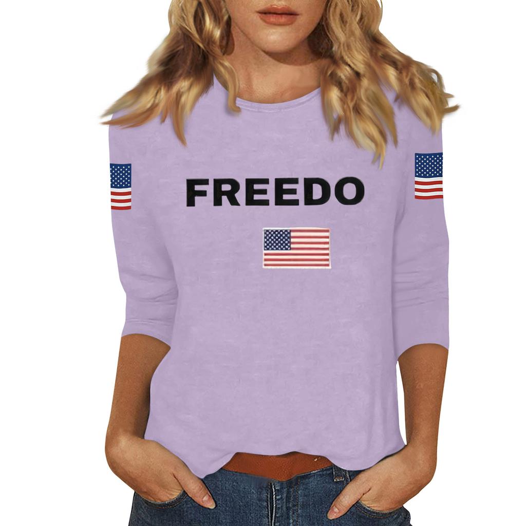 Women's Casual Fashionable Sexy Comfortable Neck Three-Quarter Sleeve Top