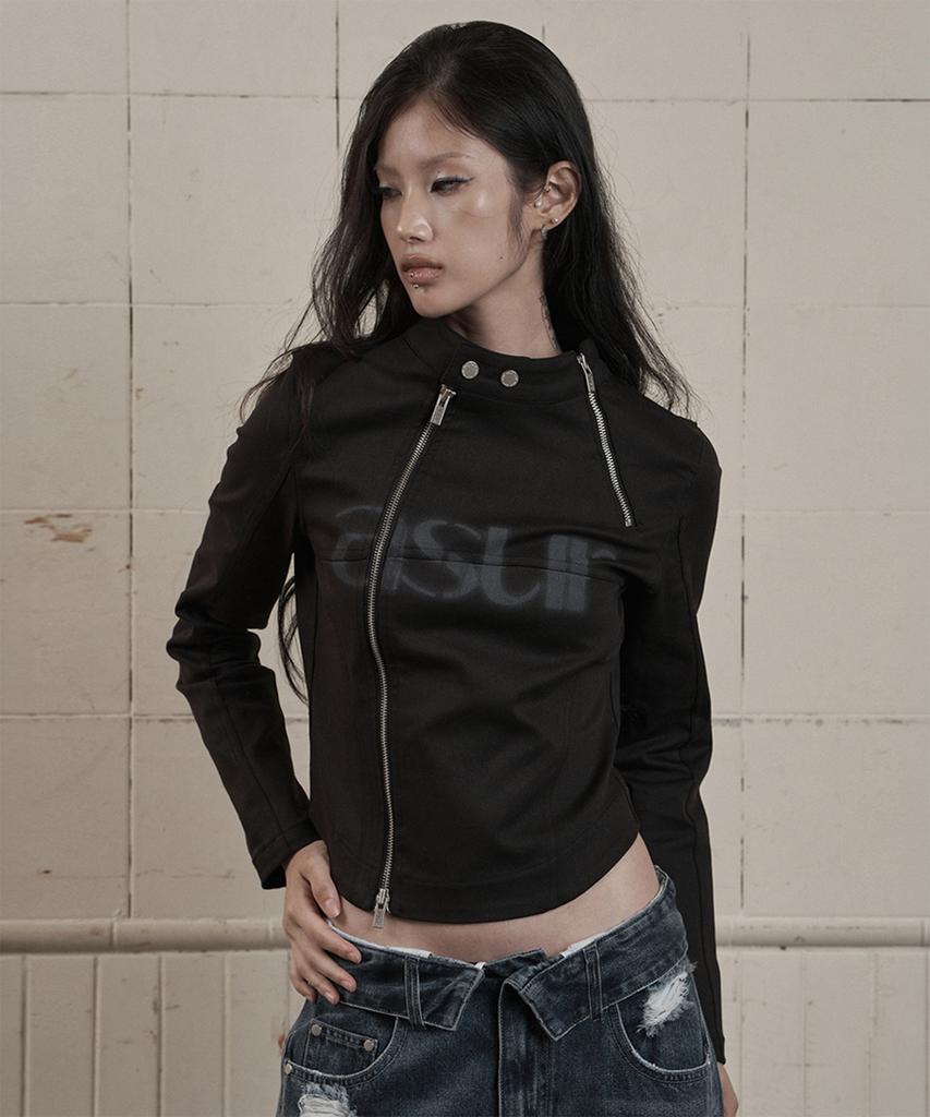 AS YOU ARE Facade Logo High-Neck Zip-Up Black