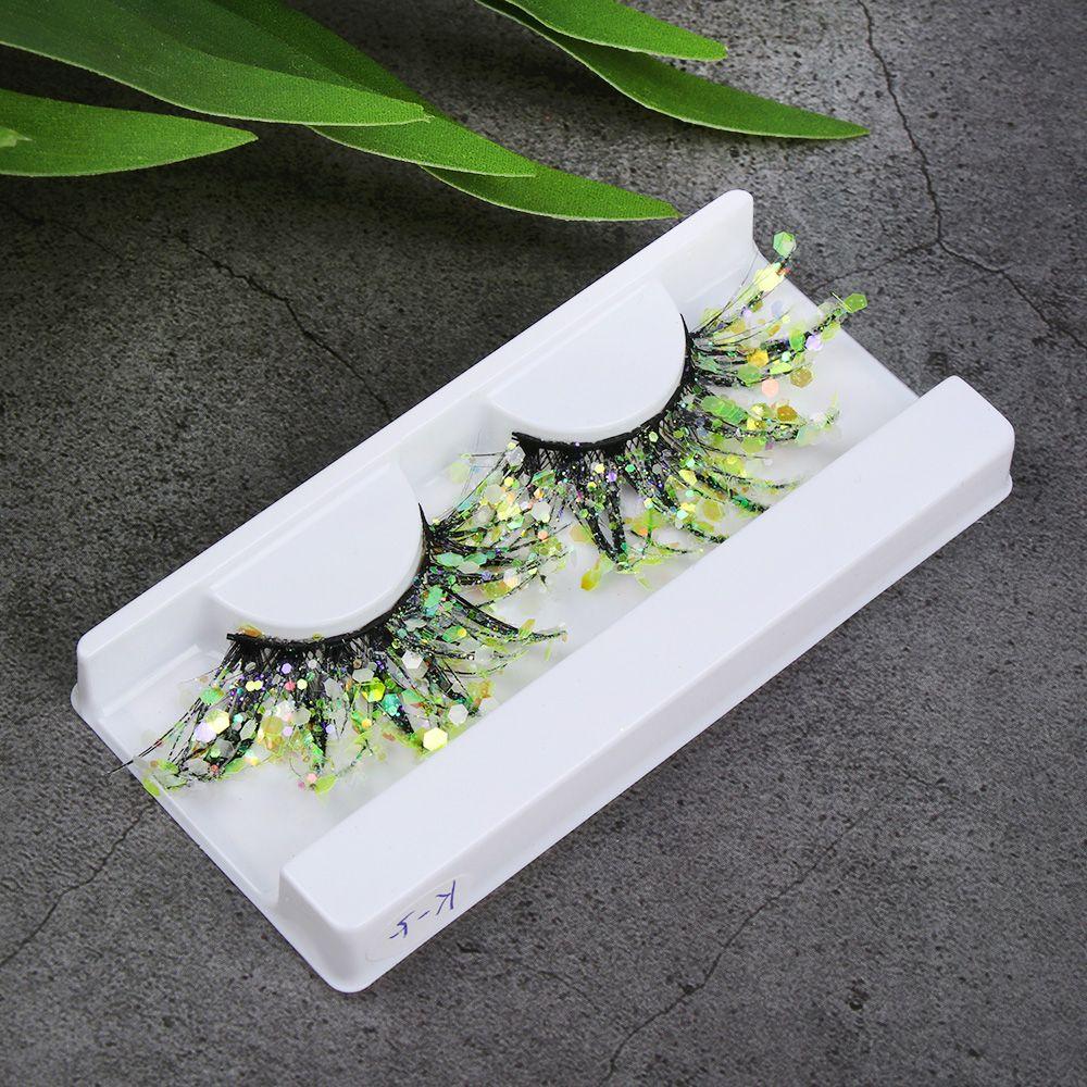 Handmade Glitter Powder Color Luminous Nude Makeup 3D False Eyelashes Fake Lashes Makeup Supplies