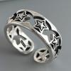 925 Sterling Silver Rings for Women Couple Minimalist Handmade Simple Retro Flower Heart Ring Fine Jewelry Gift Prevent Allergy