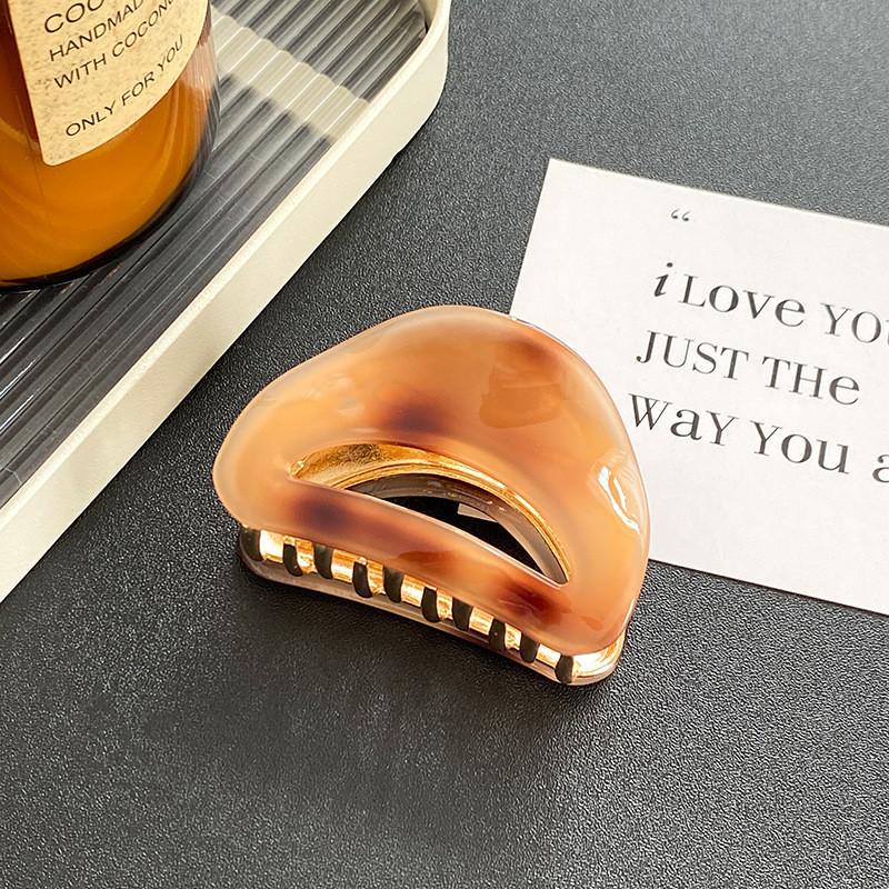 Elegante Presilha de Cabelo de Liga de Acetato Estilo Coreano Design Vintage Meia Lua Para Mulheres