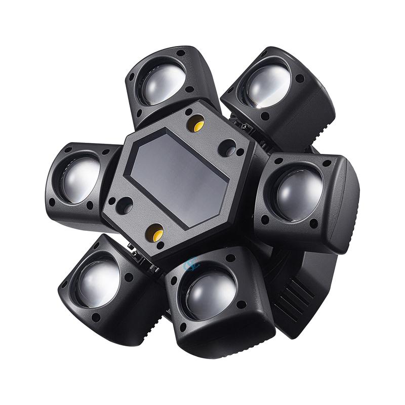 LED Moving Head 80W RGBW 4in1 Mini Six Arm Beam Strobe Light Yellow Flash Dj Bar DMX 512 Remote Control Stage Effect