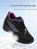Women's Soft Sole Shock-Absorbing Dance Shoes with Breathable Mesh and Mid-Heel for Casual Square Dancing