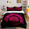 Romantic Rose Decoration Set Soft Comfortable Duvet Cover Bedding Set Included 1*Duvet Cover & 2*Pillowcases, Gift