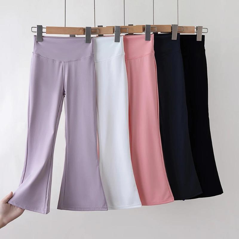 Pantaloni a zampa da bambina Vita alta Leggings da yoga Adolescenti Elastico stretch in vita Pantaloni sportivi per bambini Autunno Primavera