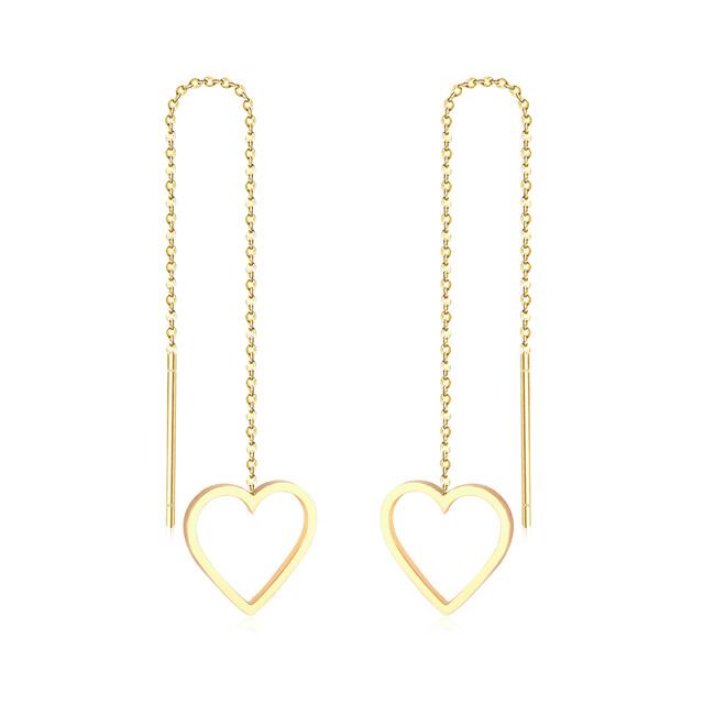1Pairs Danles Pendants Drop Earrings Stainless Steel 18k Gold Plated Tassel Chains Long Earrings for Women Accessories Party