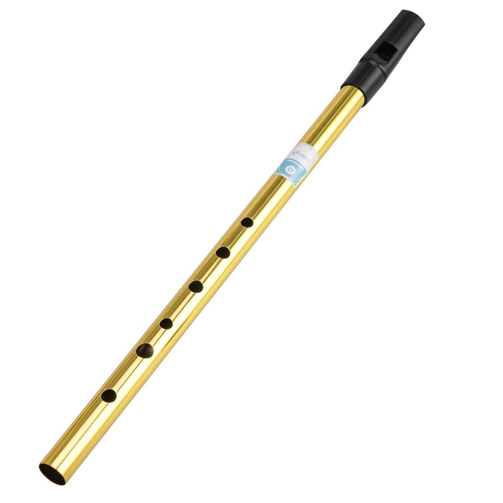 Sondery Tin Whistle Brass D Pipe Golden Color