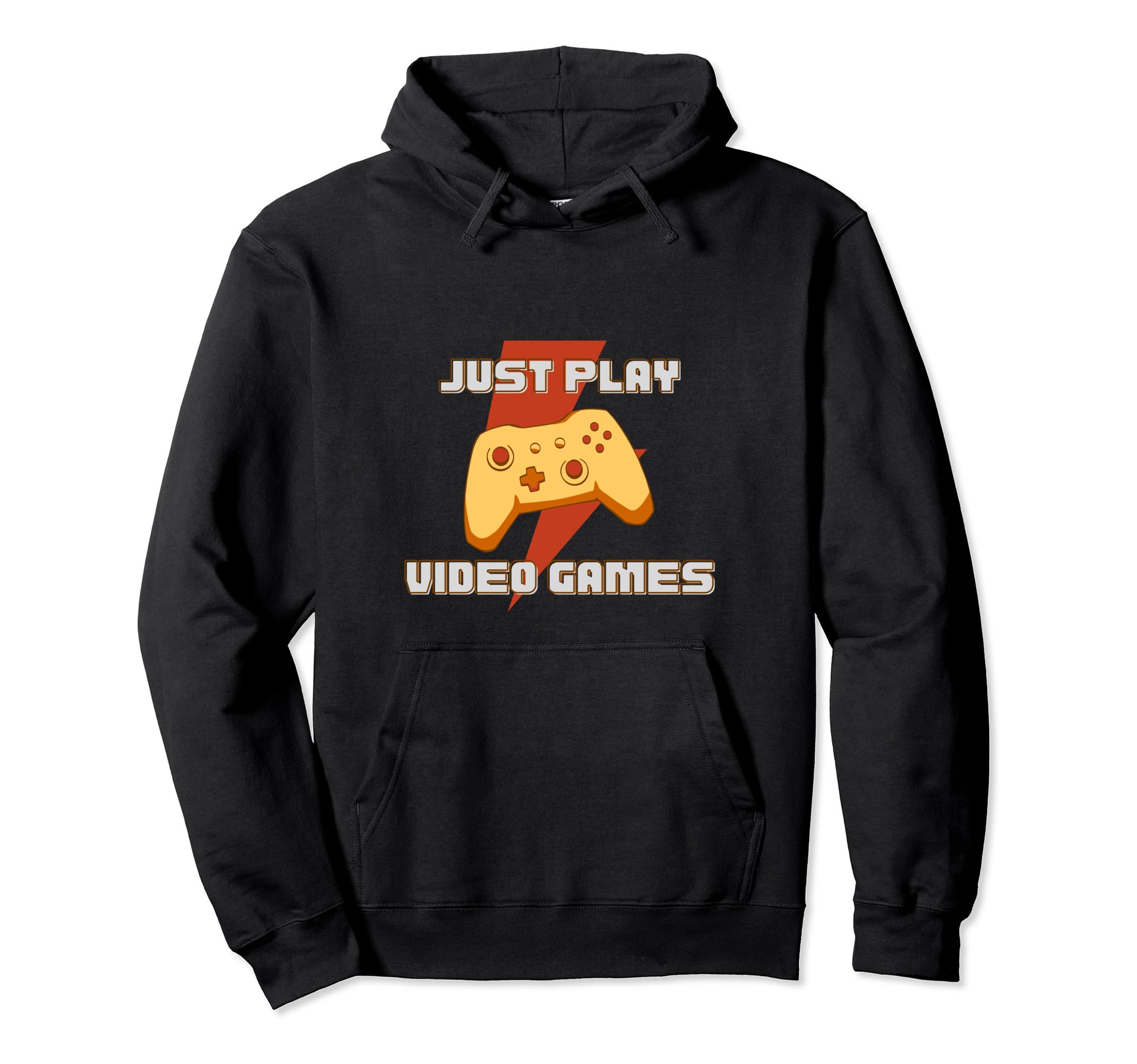 Just play video game gamer controller lightning bolt hoodie