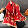 The new printing silk scarf spring and summer outside take sunscreen scarf beach towel thin section warm neck temperament versatile ladies
