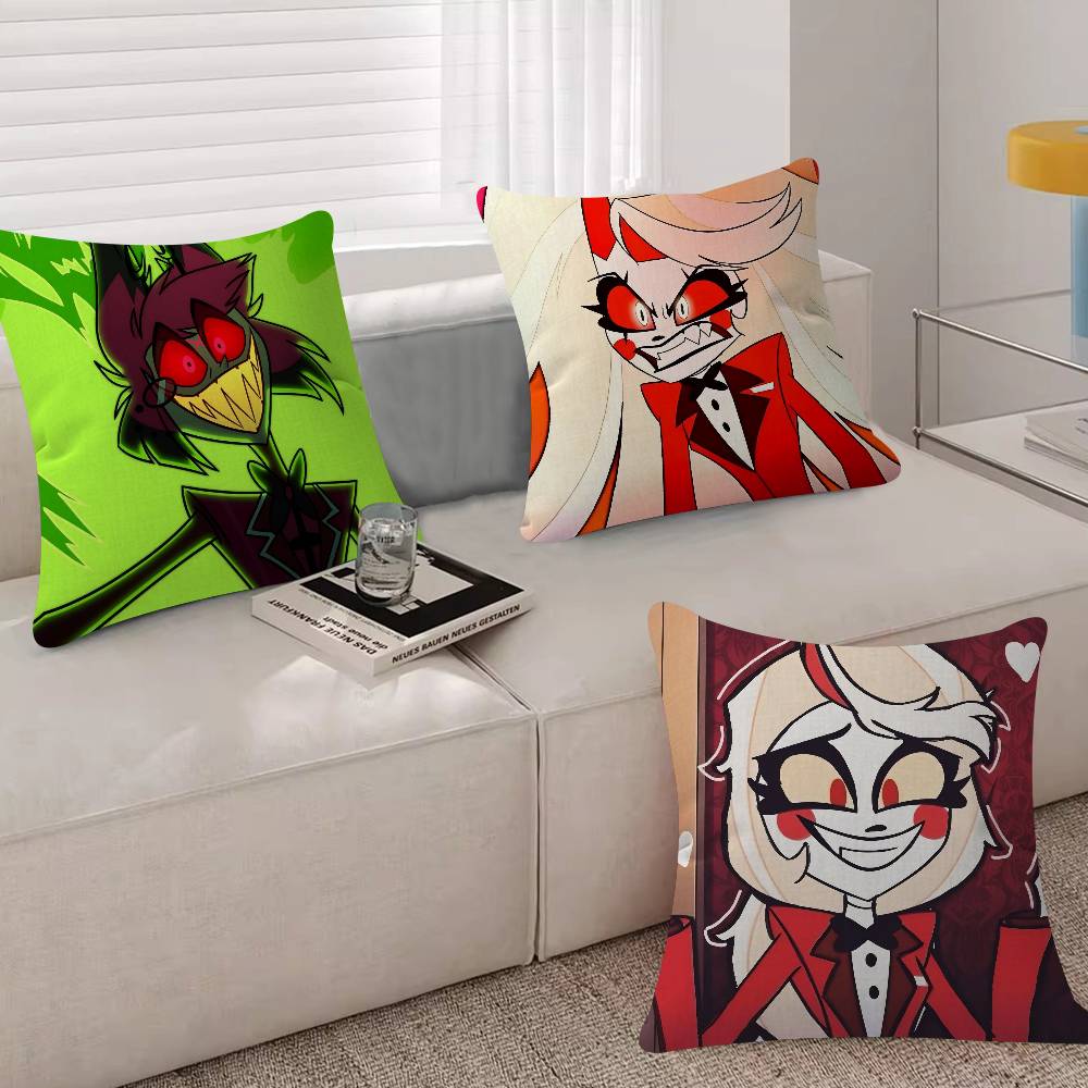 Anime H-Hazbin H-Hotel Kissenbezug Auto Überwurfskissenbezug für Sofa Auto Weihnachtsgeschenk