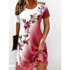 Women's Flower Print Daily Comfort Short Sleeve Dress Casual Breathable Casual Dresses