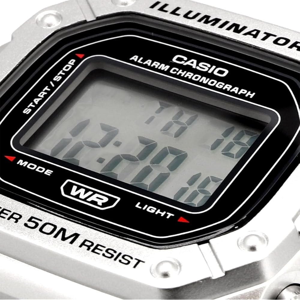 Casio CASIO Standard Digital Watch W-218HD-1AV Men's Cheap Casio Metal Band Silver Overseas Model [Parallel Import]