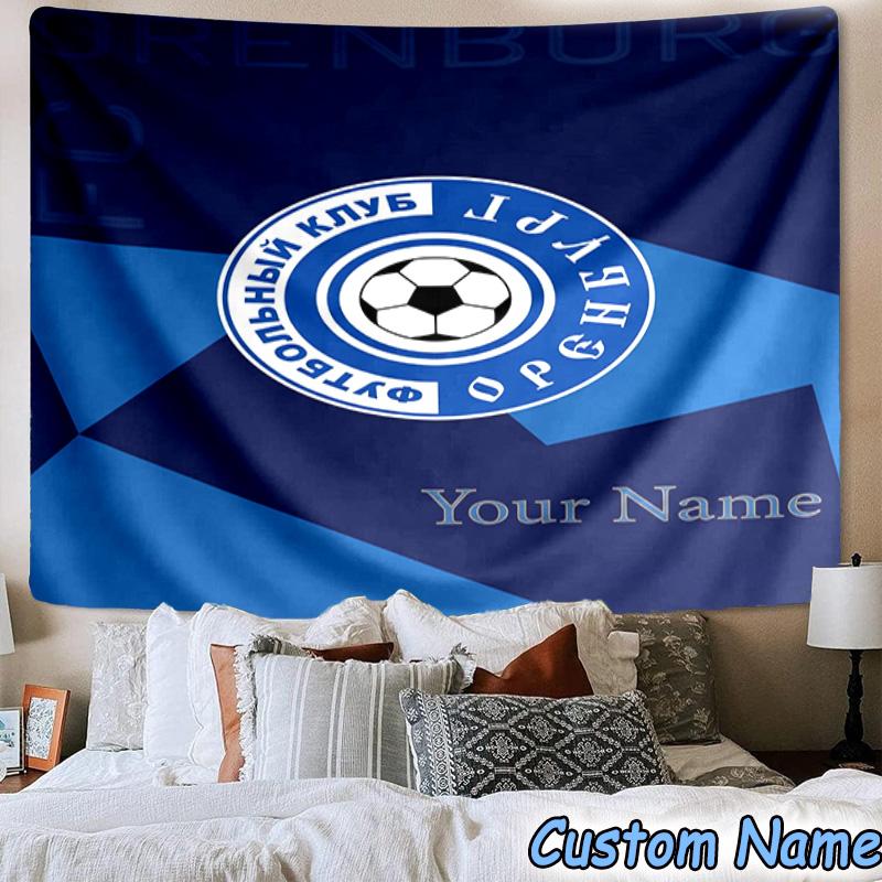 Custom Name Football Club Orenburg Emblem Printed Tapestry, for Bedroom,Livingroom, Dormitory, Large Wall Decor, Fabric Decor Fan Birthday Gifts