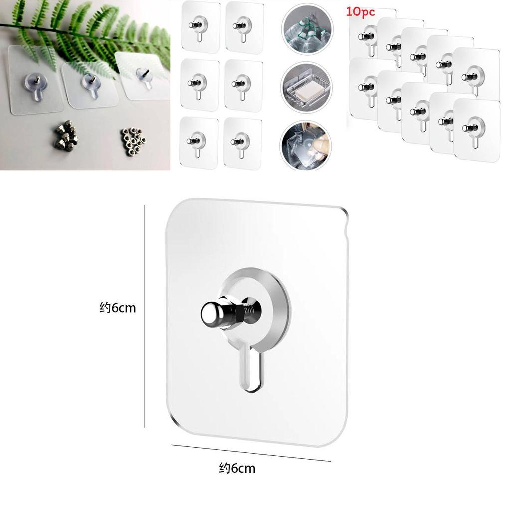 No Drill Sticky Hook Stainless Steel Strong Adhesive For Bathroom And Kitchen Use