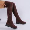 Women S Thick Platform Wedge Heel Over The Knee Boots Large Size Winter