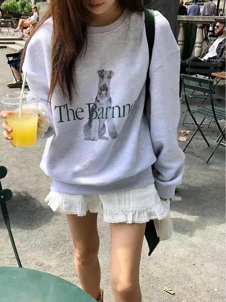 Korean Fashion: Dongdaemun Retro Ins Style Loose Casual Sweatshirt for Women - Autumn/Winter Collection
