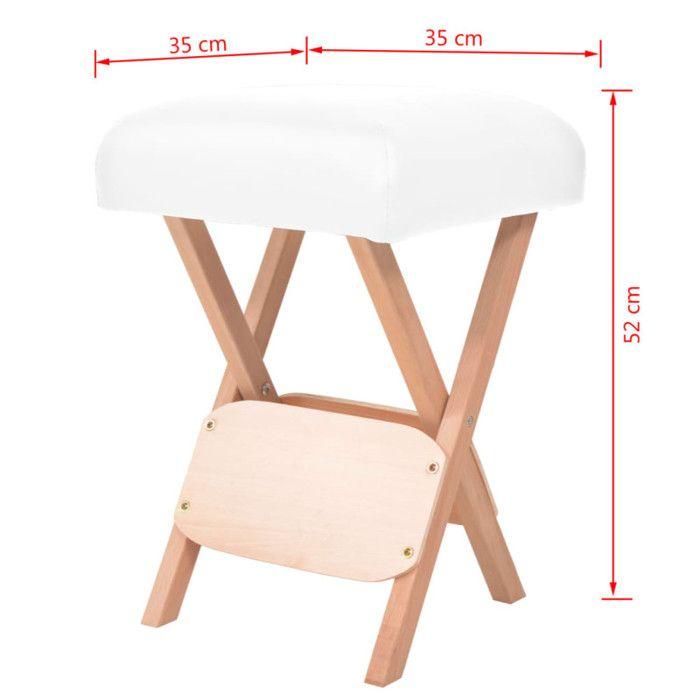 VidaXL Tabouret de massage pliant avec siège 12 cm d'épaisseur Blanc 110148