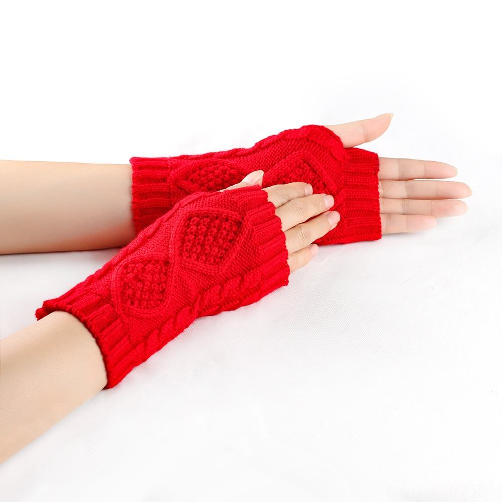 Knitted Crochet Fingerless Gloves Soft Warm Knit Mittens Fashion Typing Gloves  Cold Weather