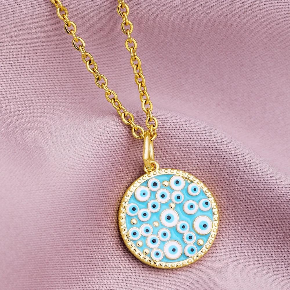 Türkische Glück Bösen blick Halskette Frauen 8 Stil Blau Augen Weiblichen Charme Mode Emaille Schmetterling Edelstahl Halskette Schmuck