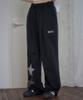 AMBLER Starlight Applique Embroidered Pintuck 2-Way Wide Training Sweatpants Ap1001 (Black)