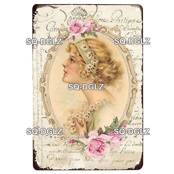 Blume Vintage Zinn Zeichen Wohnkultur Retro Metall Zeichen Shabby Chic Wand Dekor Für Küche Wohnzimmer Esszimmer Metall Platte
