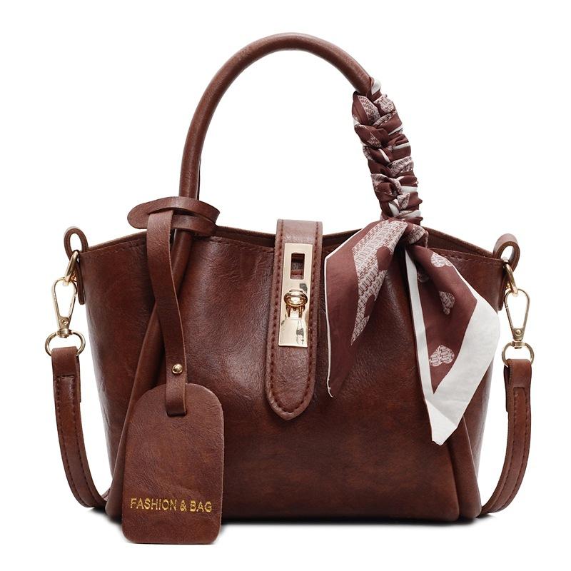 Fashion silk scarf portable vegetable basket bag retro bag women's new versatile messenger commuter shoulder messenger bag