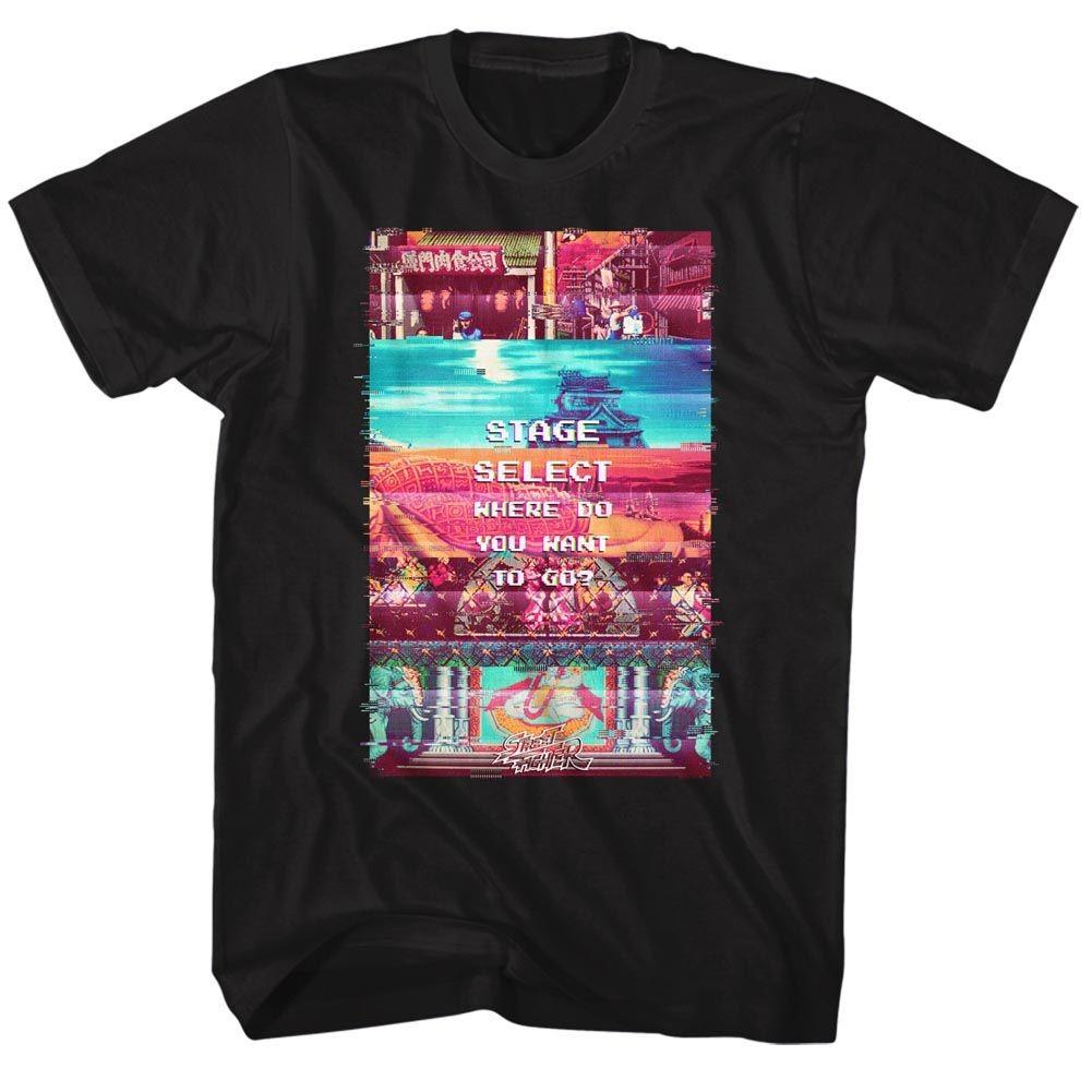 Street Fighter - Stage Select - Short Sleeve - Adult - T-Shirt 3XL