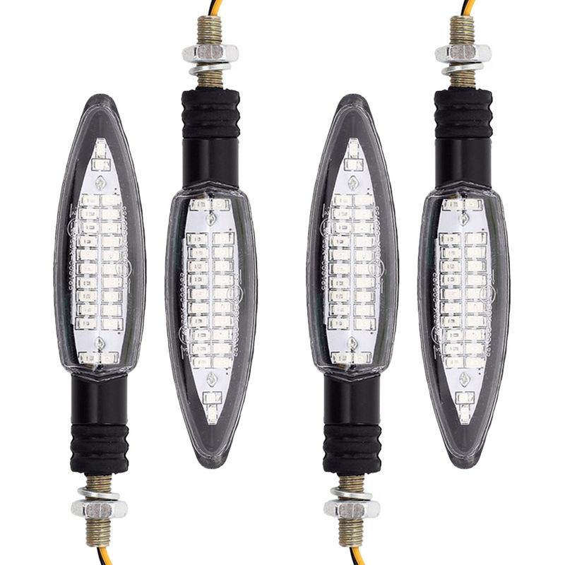 4PCS Universal Motorcycle Turn Signal Light 12V 24Led Motorbike Flowing Water Blinker M8 Motorcycle Flashing Lights Signal Lamp