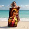 Beach Towel with Evan Peters2 Pattern - soft,absorbent,machine washable Lightweight&Modern,swimming,Travel Essentials