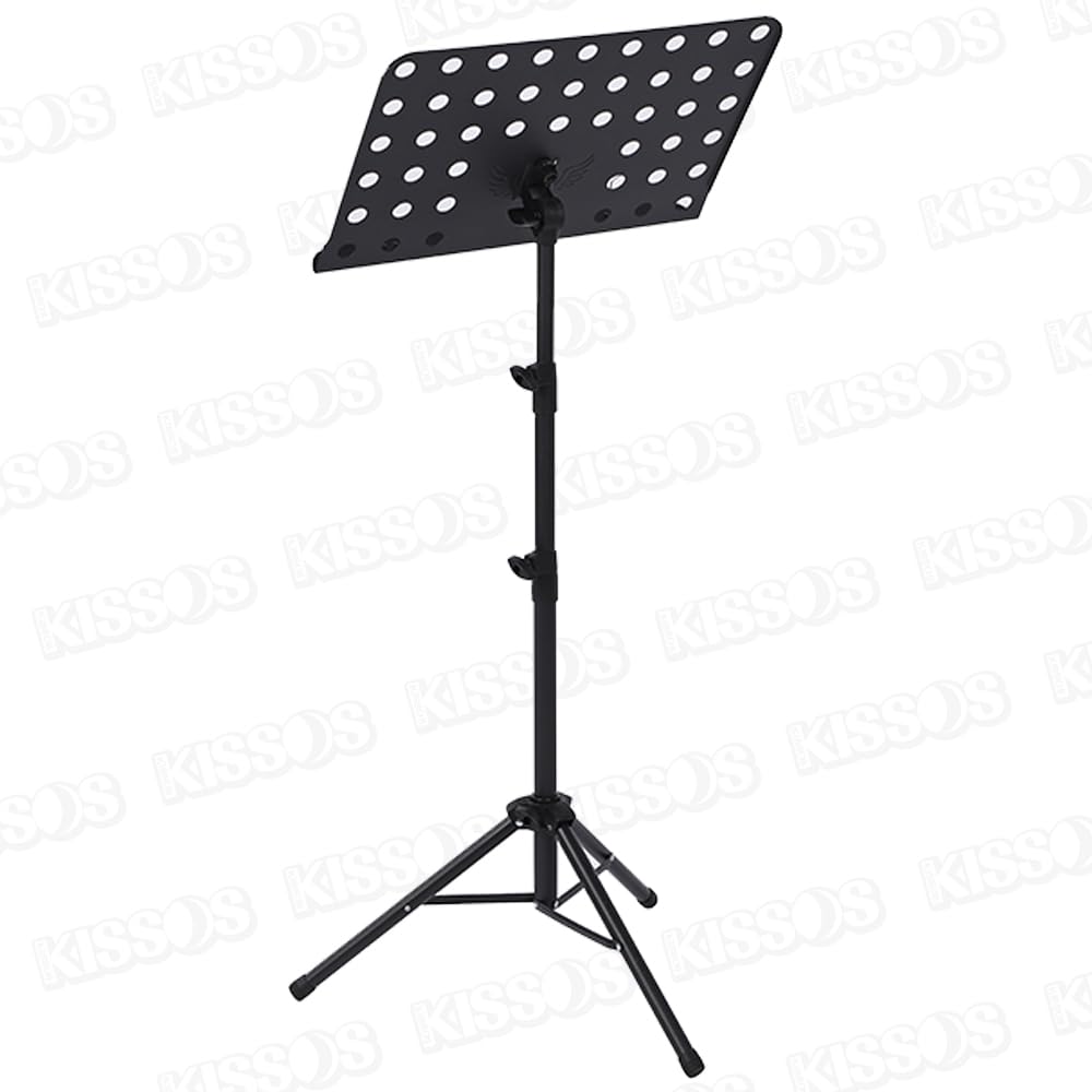 Výškově nastavitelný skládací hudební stojan, kompaktní, lehký, přenosný hudební stojan pro notebooky, tablety a další