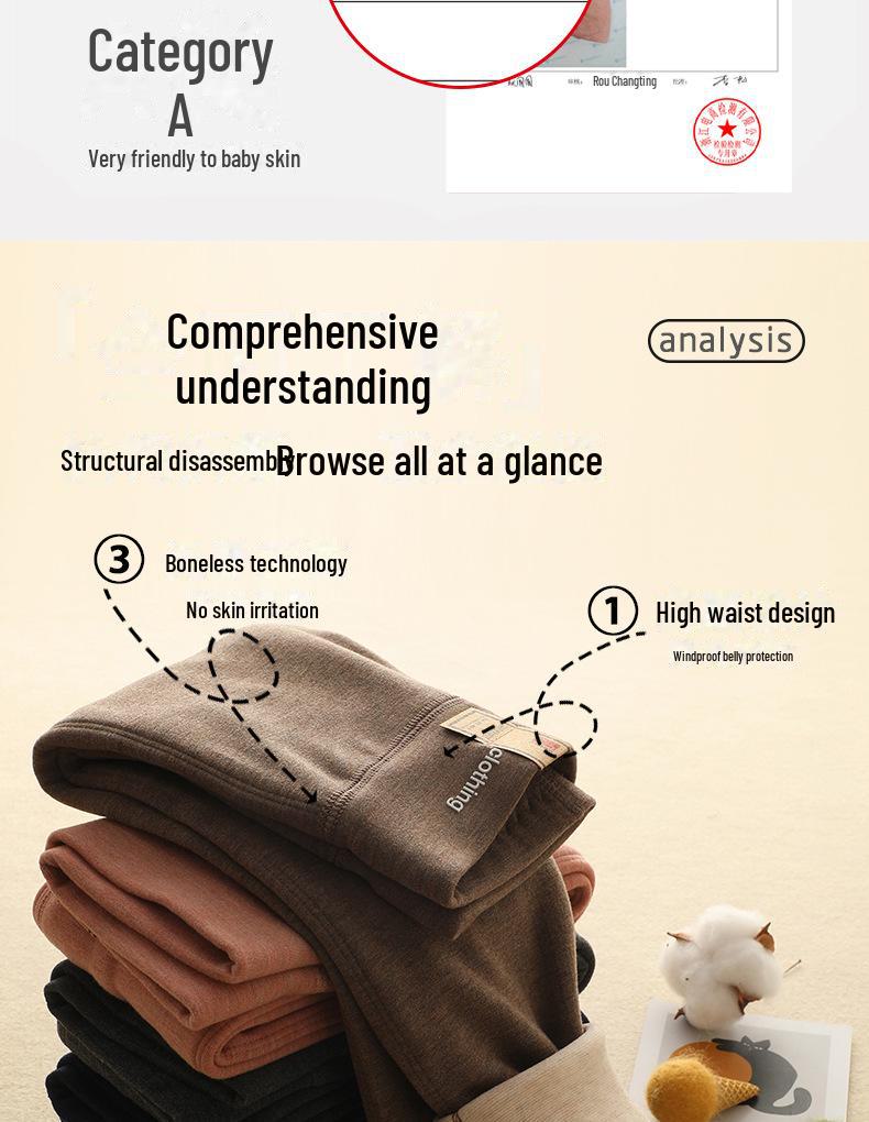 Children's High-Waist Warm Pants: Double-Layer Velvet Cotton for Boys & Girls – Ideal School Uniform for Autumn & Winter