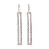Versatile Korean Rhinestone Rectangular Drop Earrings