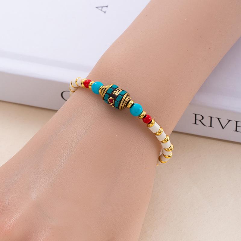Tibetan-Inspired Retro Beaded Bracelet: Exquisite Handmade Ethnic Jewelry for Women