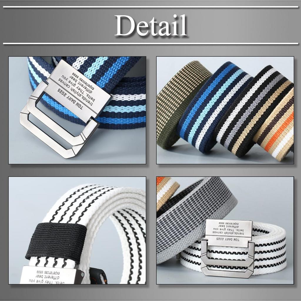 [Buzz Selection] Belt, Pin Belt, Casual, Striped, Stylish, Pop, Men's LBT698 (Black Stripe)