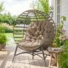 Egg Chair With Cushion And Side Pocket Sand