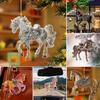 2 Pcs Horse Christmas Ornament Acrylic Sparkly Rhinestones Horse Hanging Decoration 2D Flat Christmas Tree Ornament for Horse Lovers